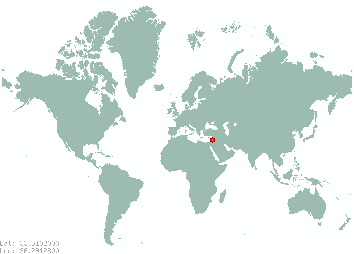 Damascus in world map